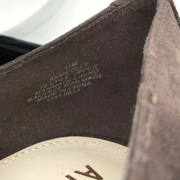 Anne Klein MEDLEY Slip On Brown Suede Low Heels Tortoiseshell Vamp & Heel 11M - Picture 9 of 11